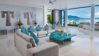 CAP6101: Luxury 6-bedroom Villa with a private Beach on its front and Panoramic Sea View