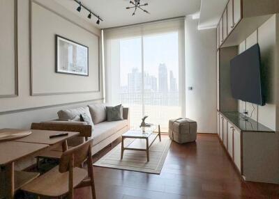 Modern living room with city view