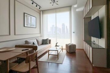 Modern living room with city view