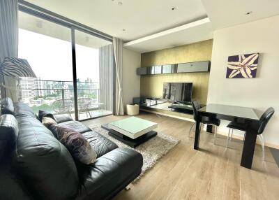 Modern living room with balcony view