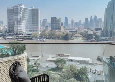 Balcony with a view of the city skyline