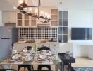 Modern kitchen with dining area