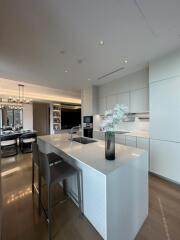 Modern kitchen with island and dining area