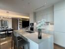 Modern kitchen with island and dining area