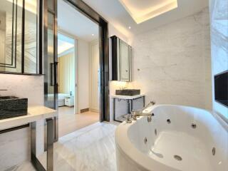 Luxurious bathroom with jacuzzi tub