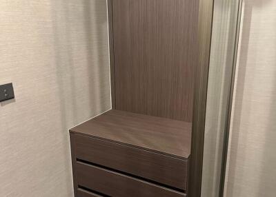 Small built-in closet with drawers