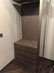 Small built-in closet with drawers