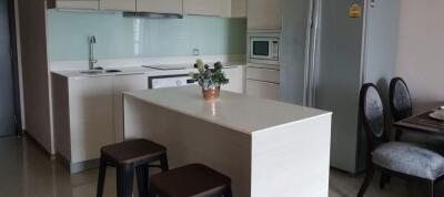 Modern kitchen with island and stools