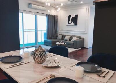 Dining area with view of living room