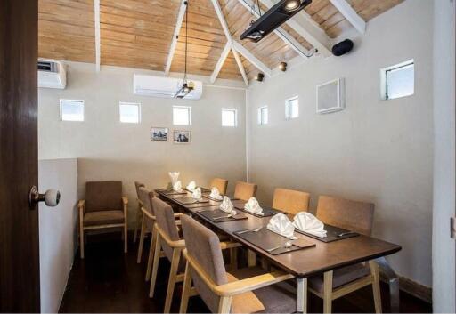 Dining room with square table and chairs