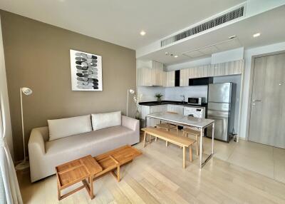 Modern living area with integrated kitchen