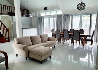 Spacious living room and dining area