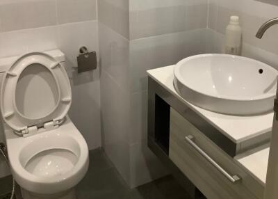 Modern bathroom with toilet and sink