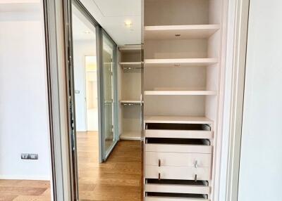 Built-in Closet with Mirror and Shelves