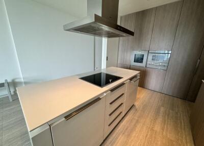 Modern kitchen with island and built-in appliances