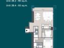 Floor plan showing units 2B.2 and 2B.4 with respective areas of 90 sq.m. and 92 sq.m.