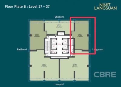 Floor plan of Nimit Langsuan with highlighted unit