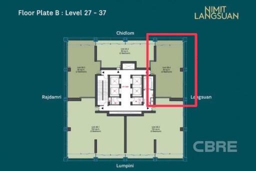 Floor plan of Nimit Langsuan with highlighted unit