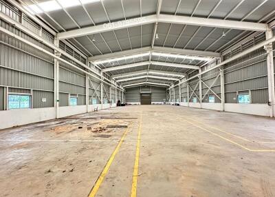 Spacious warehouse interior with high ceilings