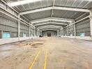 Spacious warehouse interior with high ceilings