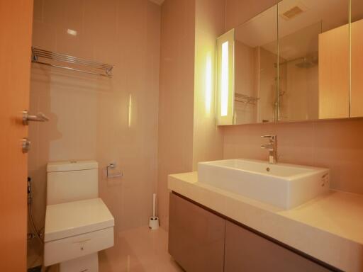 Modern bathroom with sink and toilet