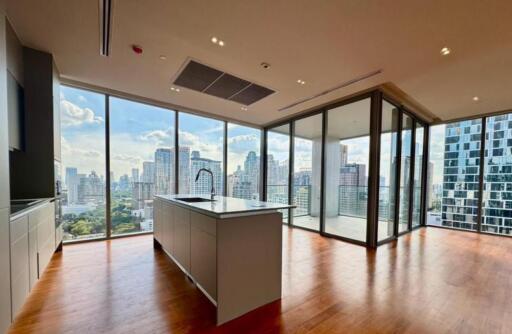 Modern living space with panoramic city views