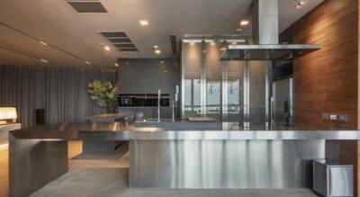 Modern kitchen with sleek design and stainless steel appliances