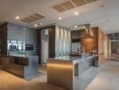 Modern kitchen with stainless steel appliances and sleek design