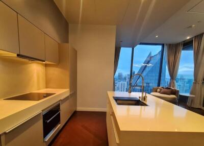 Modern kitchen with city view