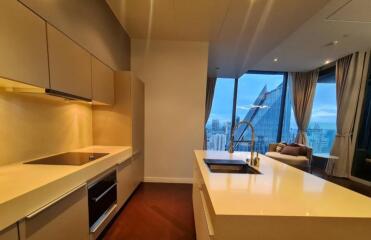 Modern kitchen with city view