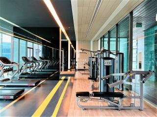 Indoor gym with modern equipment