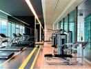 Indoor gym with modern equipment