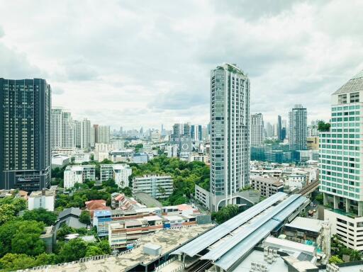 City skyline view from a high-rise building