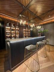 Modern kitchen with island and bar stools