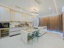 Modern kitchen with island and dining area