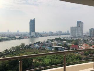 Balcony with a panoramic city and river view