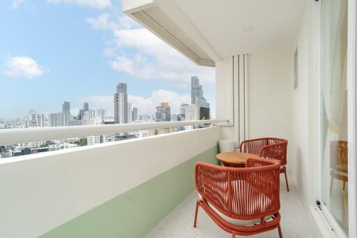 Balcony with city view