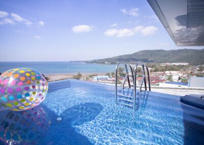 Rooftop pool with ocean view