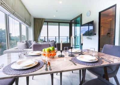 Modern dining area with a view