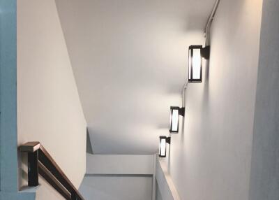 Staircase with modern lighting