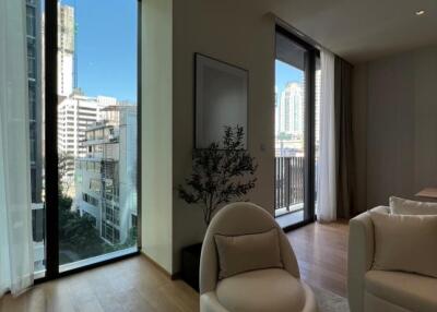 Modern living room with city view