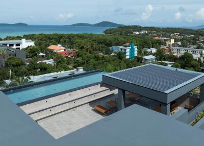 Rooftop pool with ocean view