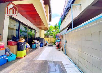 Outdoor space with storage and utility area