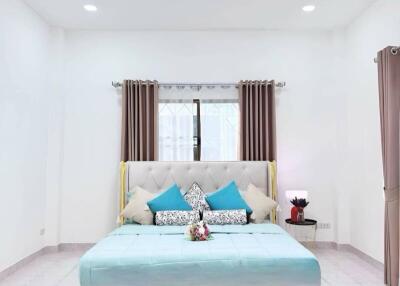 Bright and modern bedroom with stylish decor