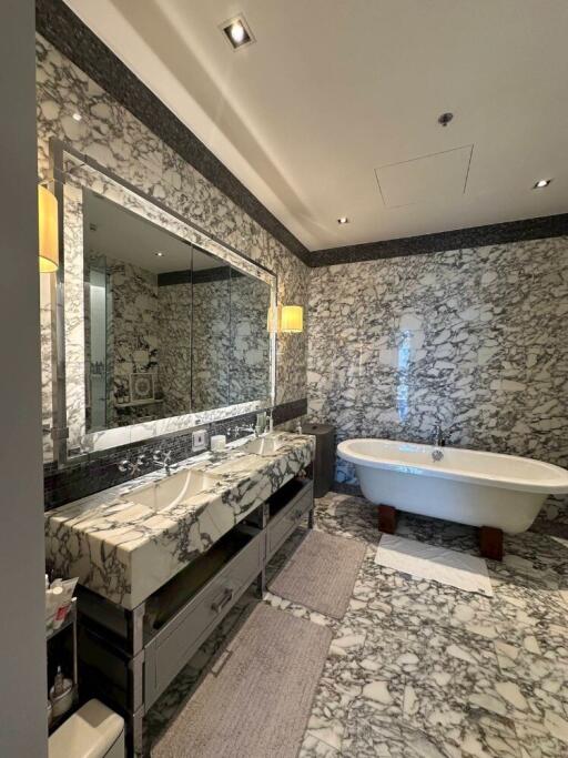 luxurious bathroom with marble decor