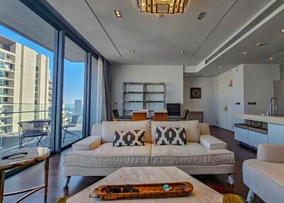 Modern living room with balcony view