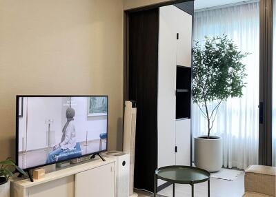 Modern living room with TV and coffee table