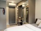 Modern Bedroom with Wardrobe and Desk