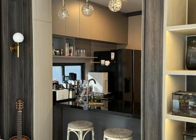 Modern kitchen with bar seating