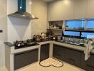 Modern kitchen with stove and sink